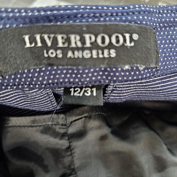 Liverpool Dress Pants Womens Size 12 Blue Polka Dots Stretch Career High Rise - Picture 10 of 11